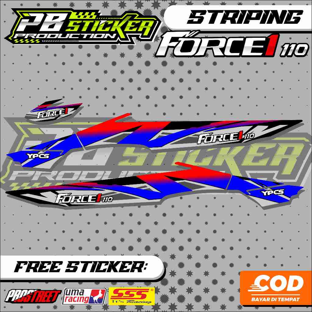 STICKER LIST YAMAHA FORCE ONE / STRIPING VARIASI YAMAHA FORCE ONE ABSTRAK