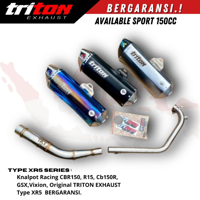 Knalpot Triton Exhaust Cbr150R R15 GSX Cb150R Vixion Cbr K45R Full System Free DBkiller