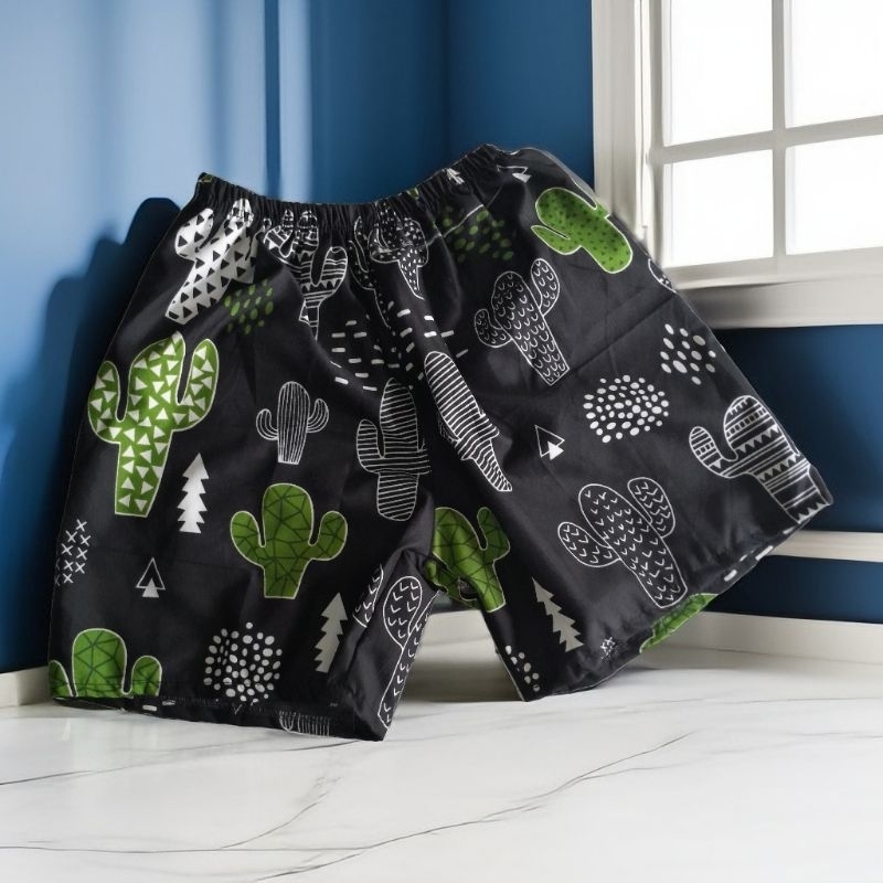 Best Seller Boxer Pria Wanita|Celana Pendek motif kaktus