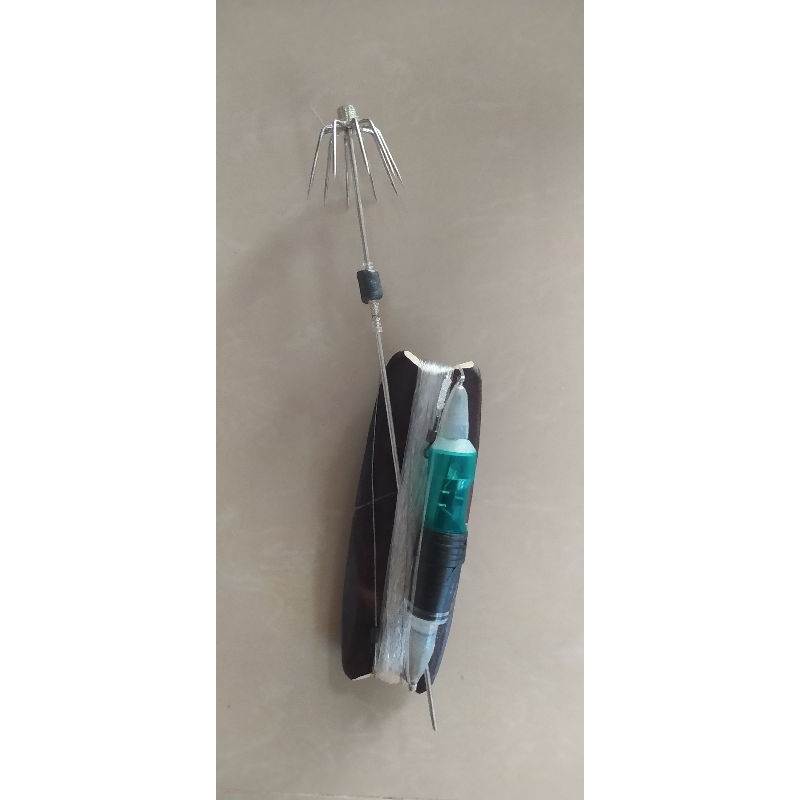 satu set alat pancing cumi-cumi/pakkai/lampu selang hijau