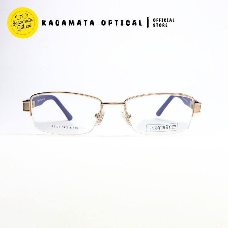 KACAMATA OPTICAL - Frame KMO5175 Hall Frame Gold Biru Besi Plastik