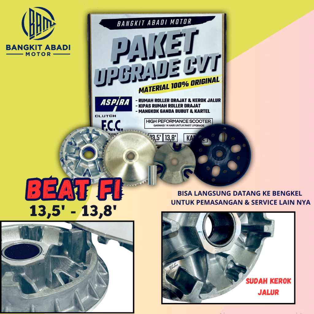 Original Paket Upgrade CVT Beat Beat Fi Spacy Fi Scoopy Fi OLD Rumah Roller Kipas Mangkok Ganda