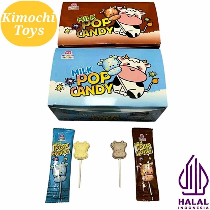 

Permen Lolipop MAAM MAAM Milk Pop Candy Box Isi 30 Stick Lollipop Rasa Susu Cokelat