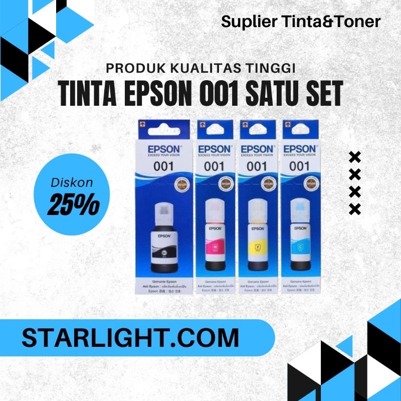 Tinta Printer Epson 001 Original For Printer L4150 L4160 L6160 L6190