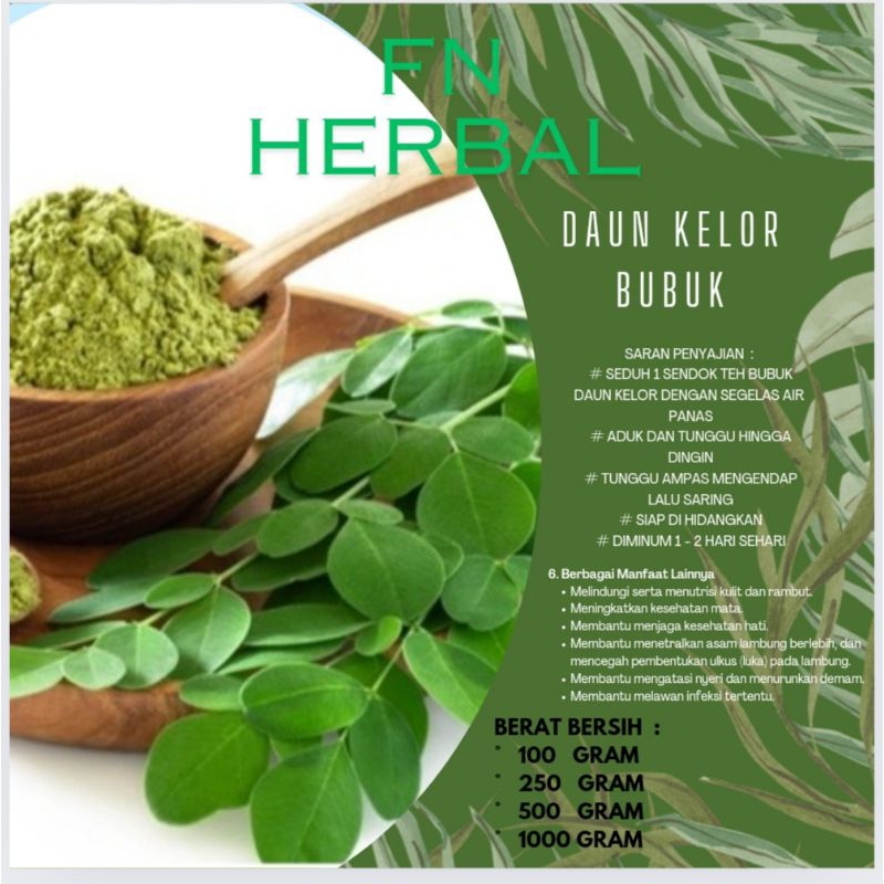 

Daun Kelor Bubuk daun kelor herbal moringga powder