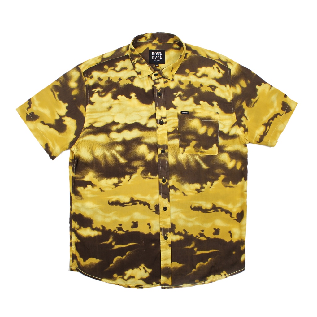 Rowndivision Kemeja Pendek Motif - ROWNDVSN Saxon Yellow Black