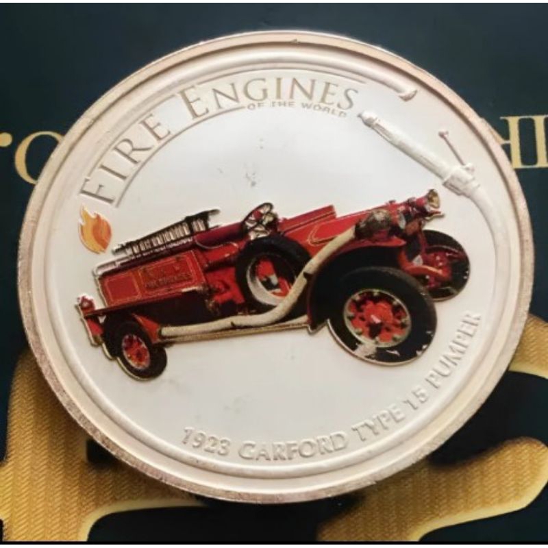 2006 Elizabeth II Cook Islands 1 Dollar Fire Engines Of The World 1 Oz Silver 1923 Carford Type 15 P