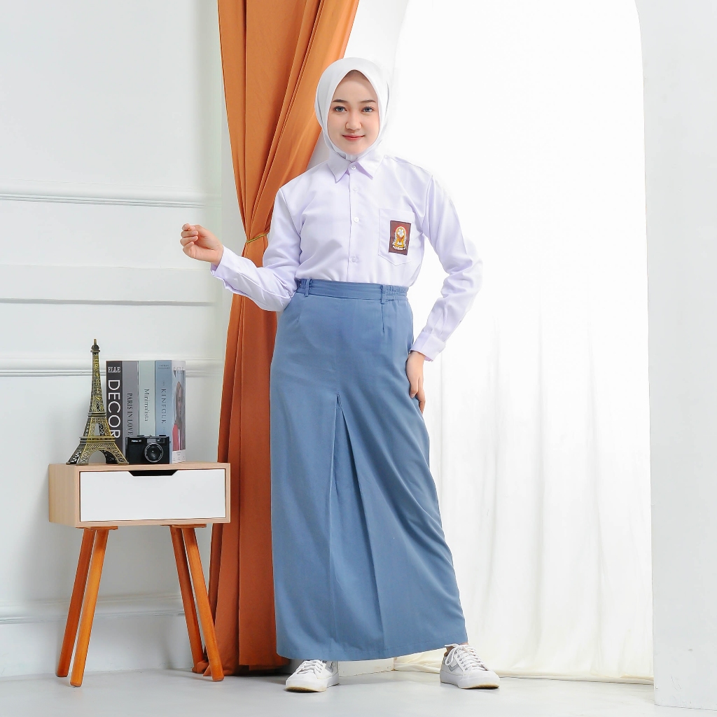 ARFALO - Setelan sma Baju sma Kemeja sma Seragam sma Atasan sma osis putih lengan panjang Unisex