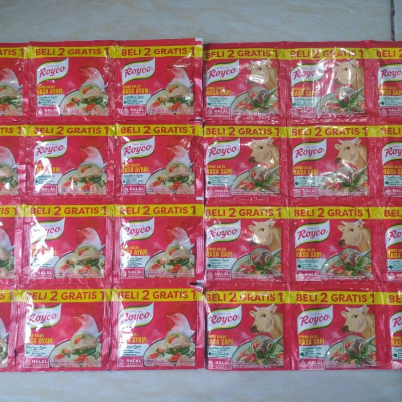 

ROYCO bumbu penyedap kaldu AYAM SAPI sachet RENCENG ( isi 12 )