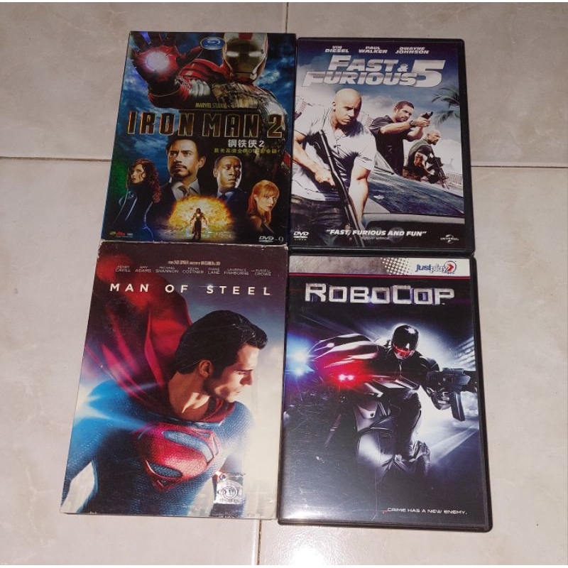 dvd barat IRON MAN 2 / FAST & FURIOUS 5 / MAN OF STEEL / ROBOCOP