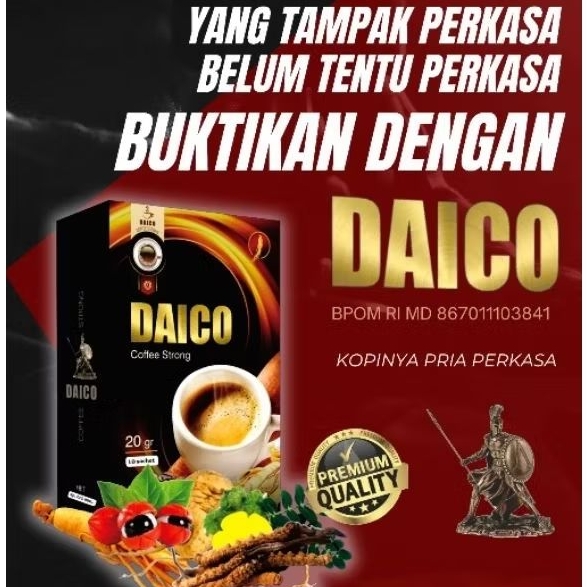

Daico Coffee Strong | Kopi Herbal Penambah Stamina Tanpa Efek Samping 1Box isi 10Sachet - 300Gram