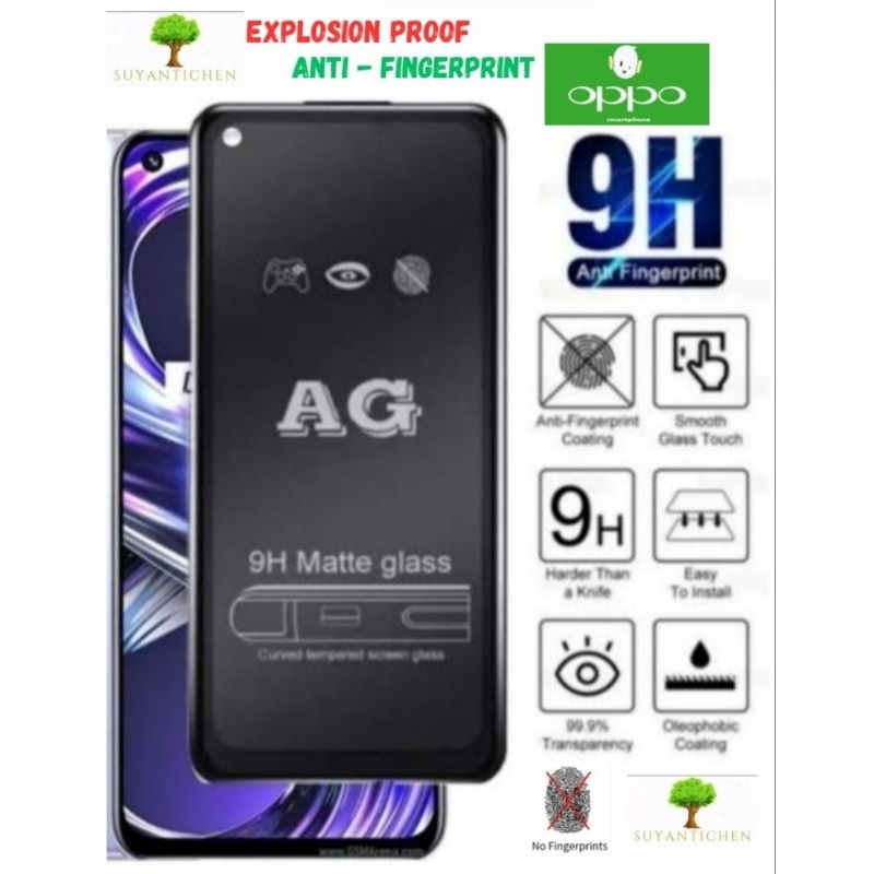 Tempered Glass Matte Glass 9H Full Layar Oppo A16 A16E A16K A16S A17 A17K A18 Oppo A31 2020 A37 Neo 