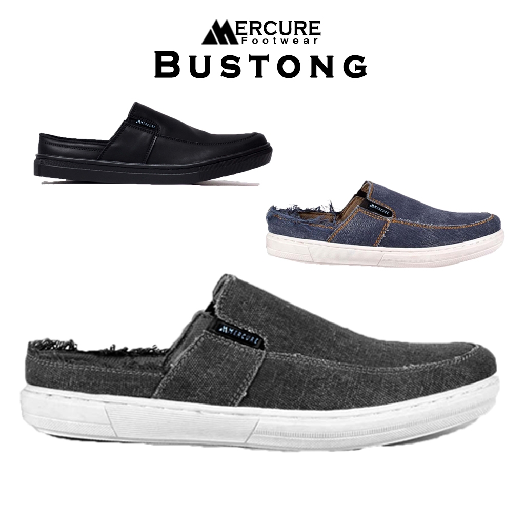 Mercure Footwear - Bustong Black Jeans | Sepatu Sandal Slip On Pria Big Size 45 46 47 48 49 50 51 52
