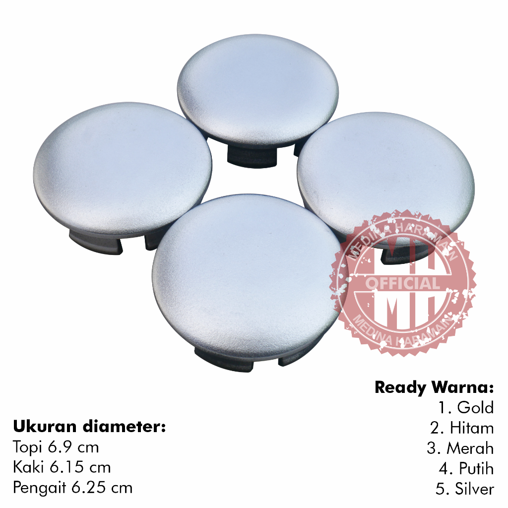 TUTUP DOP VELG PANTHER OLD KOTAK LAMA TOPI 69 MM 7 CM KAKI 61.5 GOLD HITAM MERAH PUTIH SILVER COVER