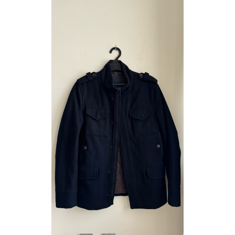 ZARA Man Dark Navy Coat - Preloved