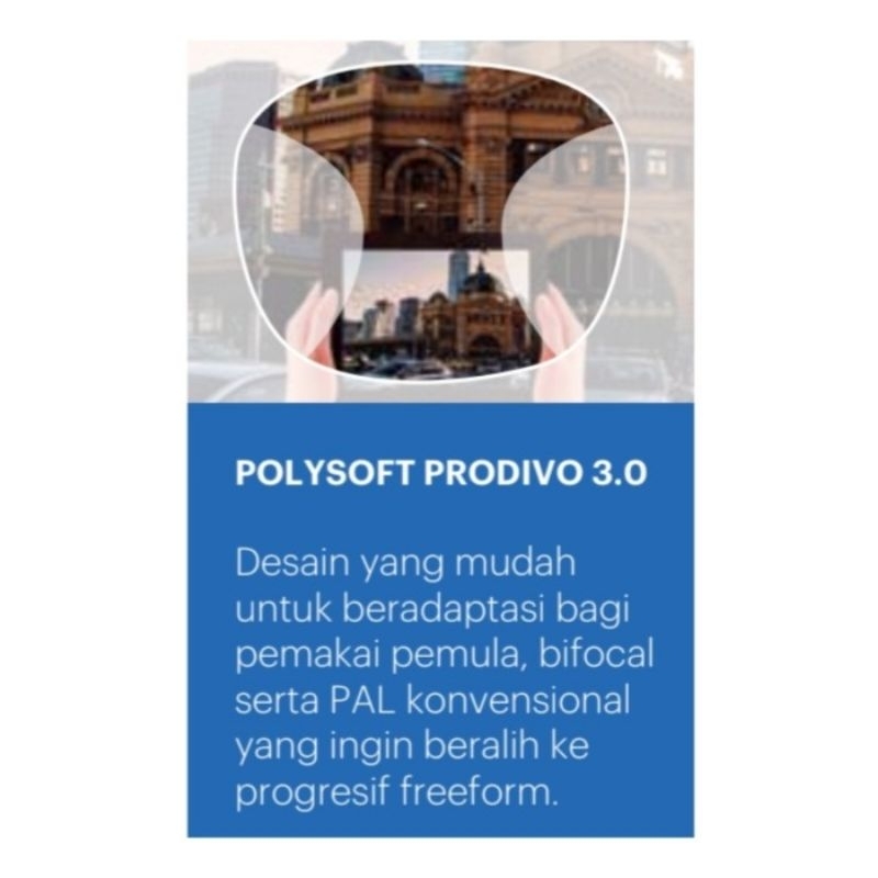 RX Lensa Kacamata Polycore Polysoft Prodivo 3.0 Clear , U-blue , Photo U-blue