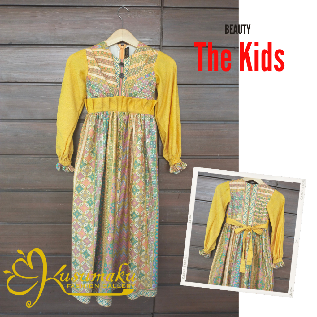 Dress Batik Anak Perempuan Kuning