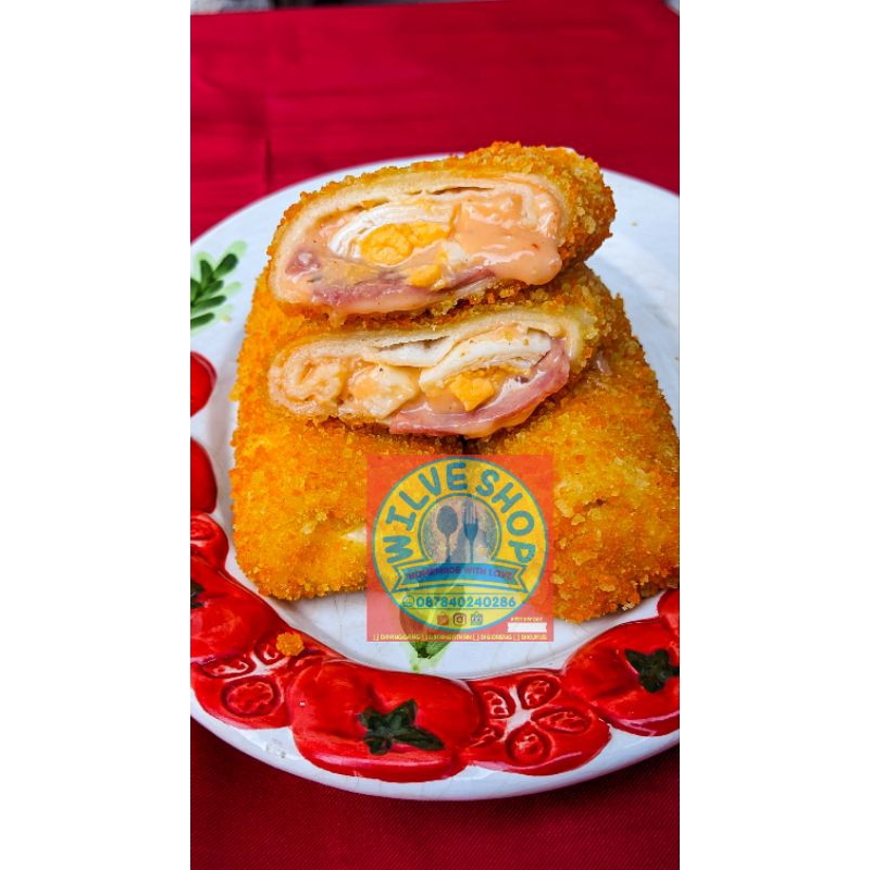 

Risol Mayo Cheese SmokeBeef with Egg, Risol Mayo Spicy Cheese SmokeBeef with egg isi 4 pcs