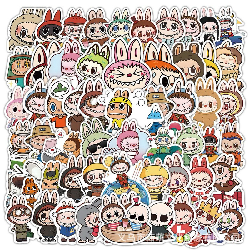 

50PCS - LABUBU Stiker Graffiti Anti Air Untuk Dekorasi Koper / Notebook