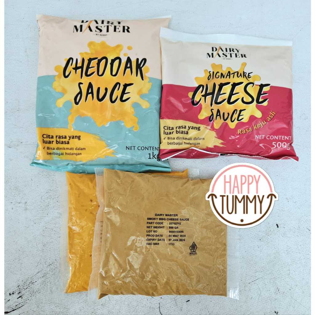 

ECER 150gr dairy master cheddar sauce truffle spicy bbq saus keju hamburger french fries