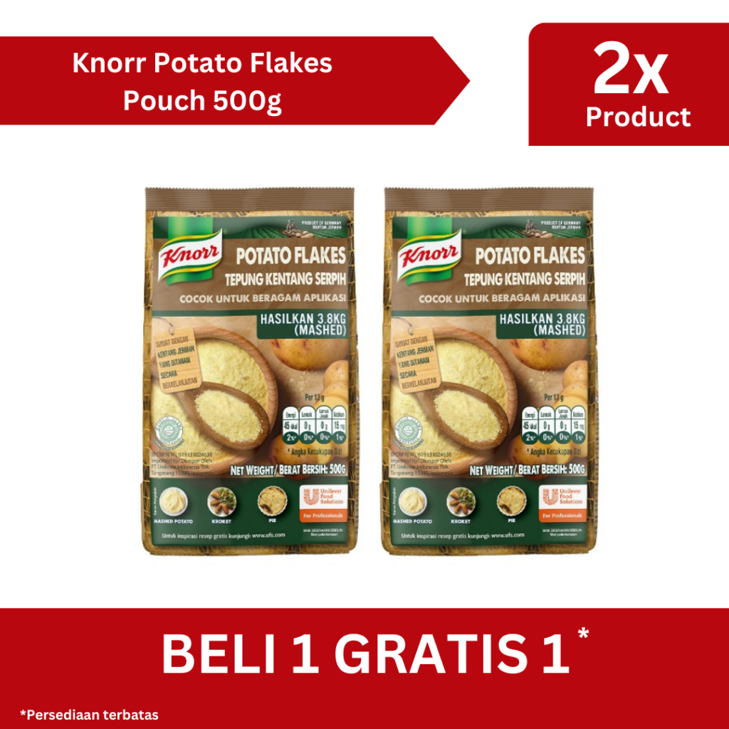 

Knorr Potato Flakes Pouch 500G Twinpack