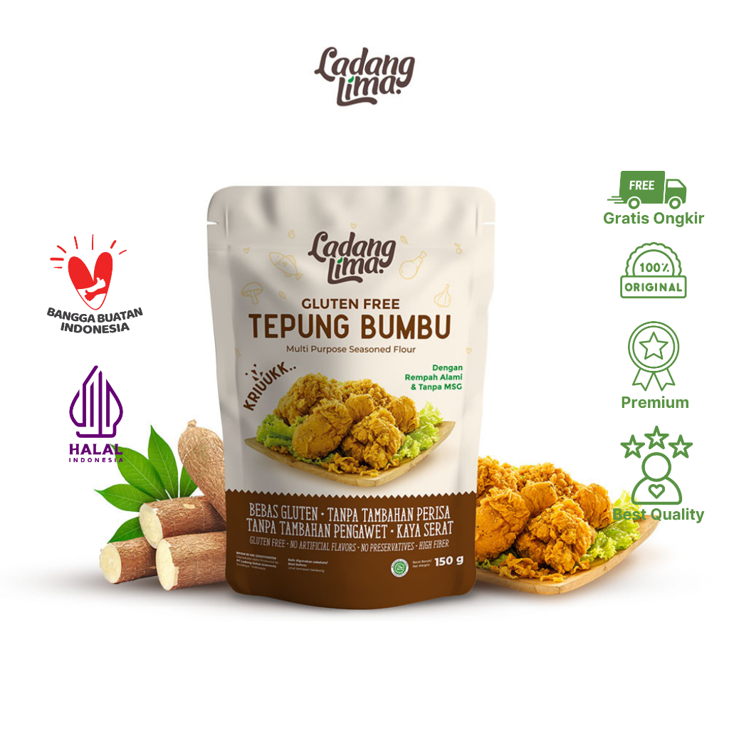 

Ladang Lima Tepung Bumbu Serbaguna 150 Gram No MSG