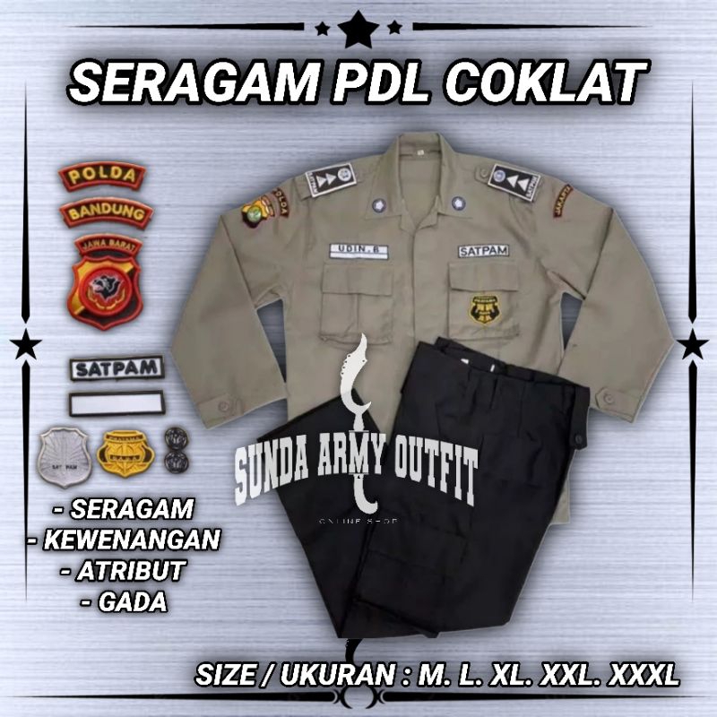 SERAGAM PDL COKLAT TERBARU 2024 SERAGAM PDL SERAGAM SECURITY TERBARU SERAGAM SATPAM PANJANG BERKUALI