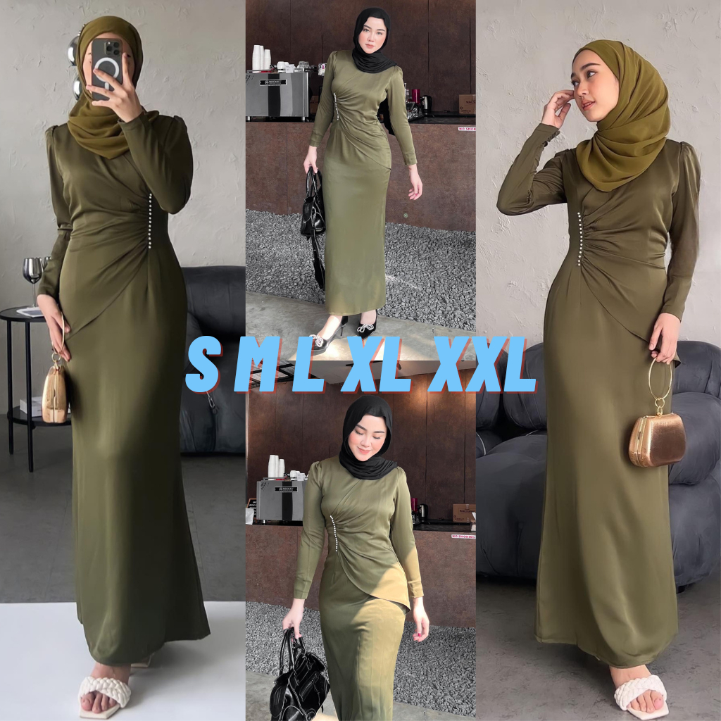 DRESS SATIN MAXMARA BEST SELLER BRIDESMAID KEKINIAN / CARLYS DRESS BRIDESMAID KONDANGAN / BIG PROMO 