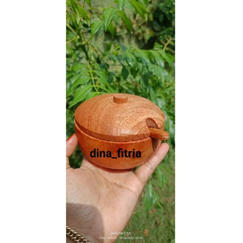 mangkok tutup 10cm kayu mahoni....