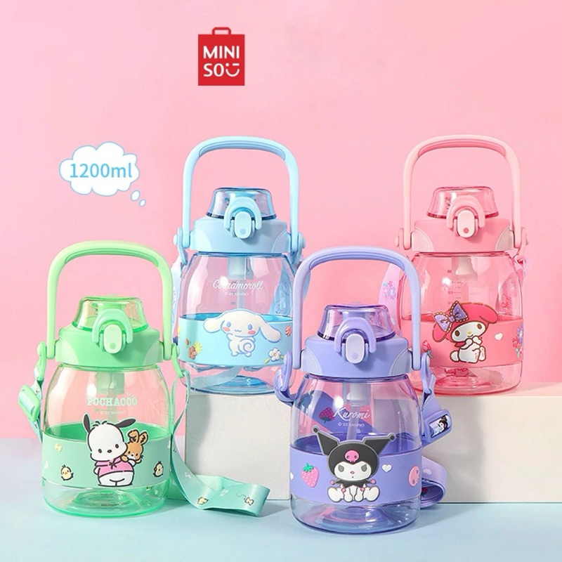 Miniso x Sanrio hello kitty bottle characters party series plastic bottle with strap / botol minum a