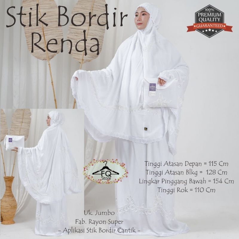 Mukena Putih Stik Bordir Renda
