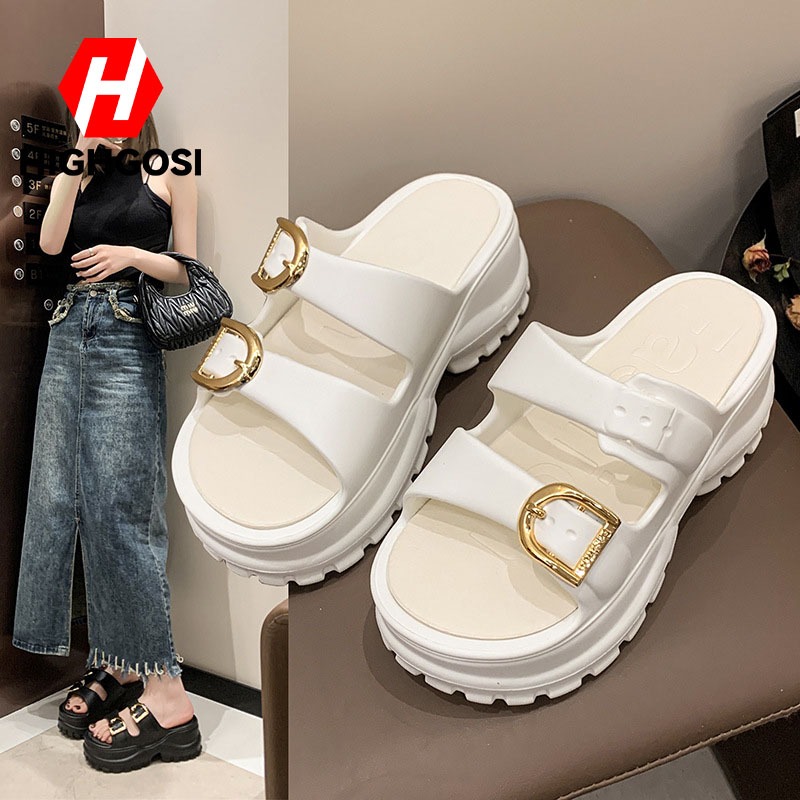HIGHGOSI 【Surabaya】Sandal Wanita Wedges Jelly Wanita Kekinian Tinggi Ringan Empuk Kokoh Lentur Gaspe