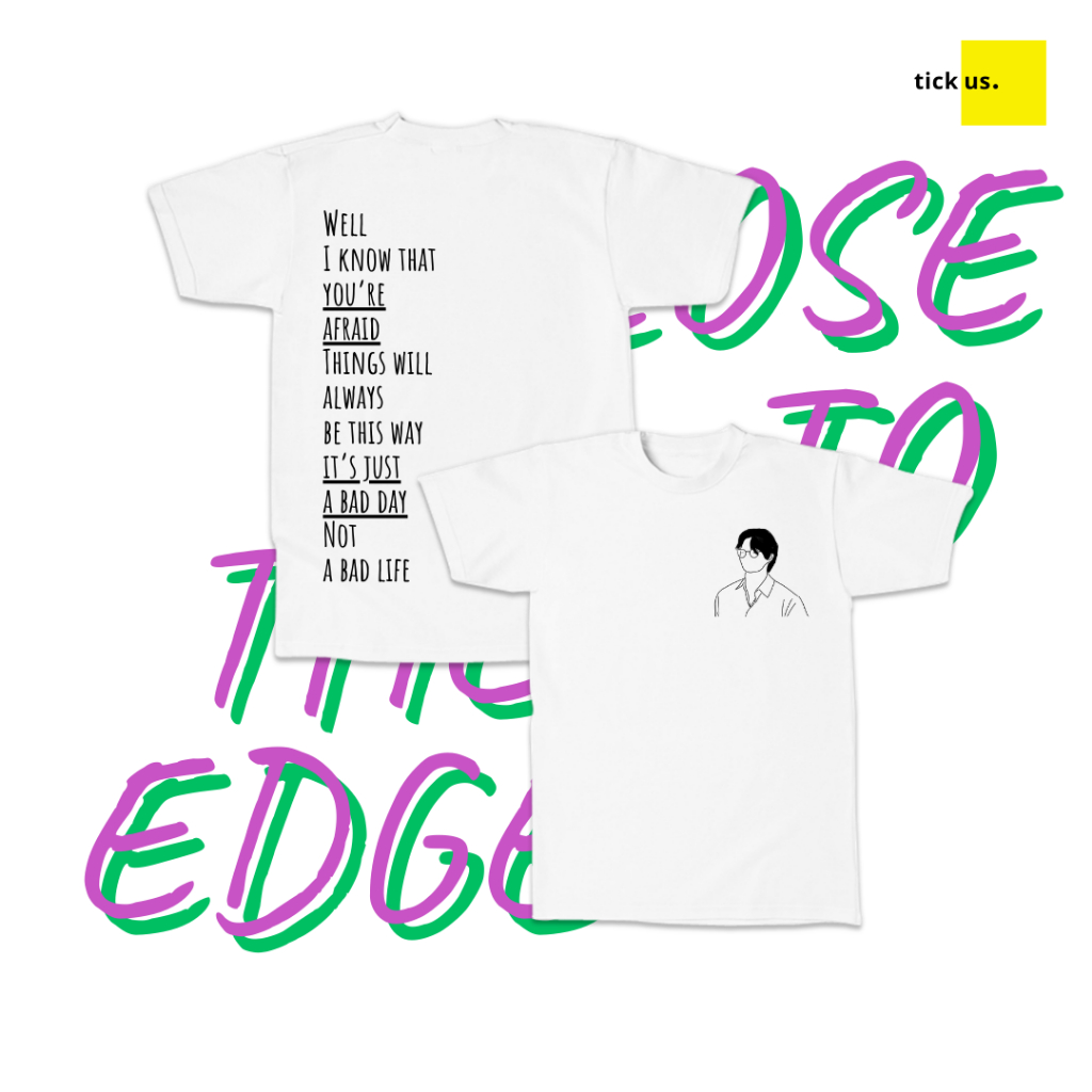 tick.us Cloth T-Shirt | Close to the Edge | White