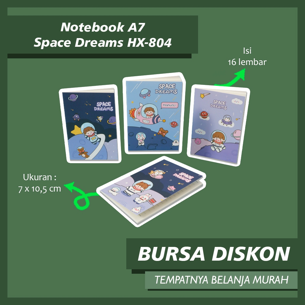 

Notebook A7 Space Dreams HX-804 Note Book Buku Catatan Memo Astronot