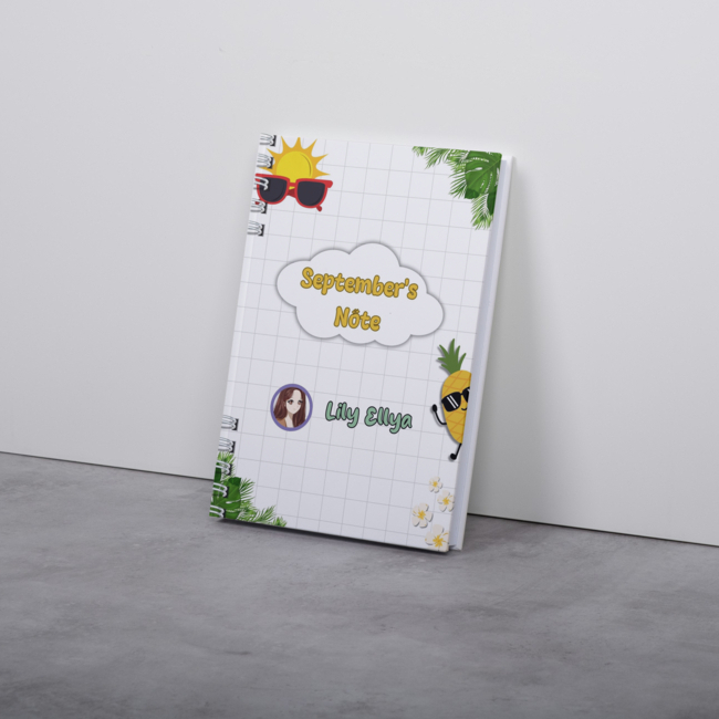 Note Book Lucu Custom Nama Ukuran A5 Jilid Ring