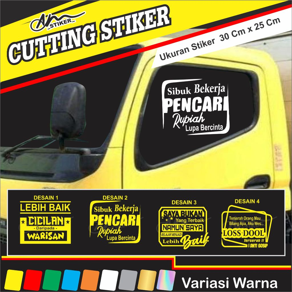 CUTTING STIKER KACA PINTU TRUCK 01