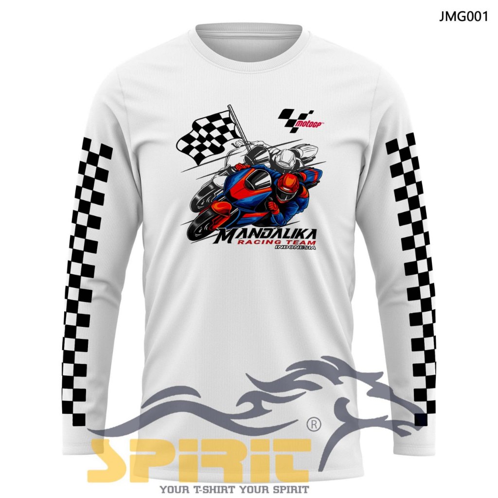 Kaos Mandalika Racing Team Indonesia MotoGP Baju Mandalika Lengan Panjang Pria Wanita Jumbo