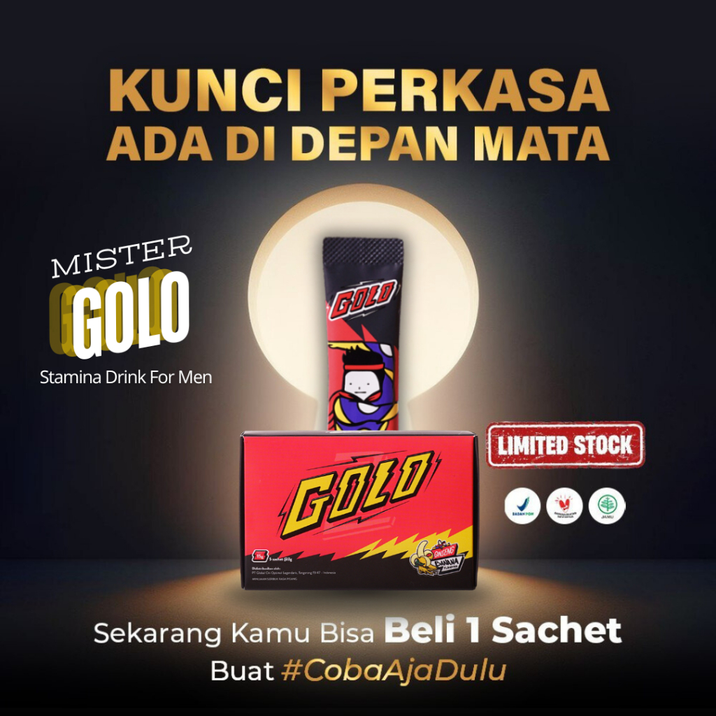 

GOLO Ginseng Original | Mister GOLO Sahabat Pria Sejati Minuman Botanical Serbuk Royal Jelly Banana