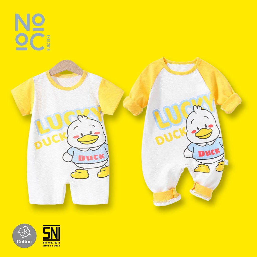 Nooc Baju Bayi Romper & Sleepsuit Laki-laki Perempuan Lucky Duck Bahan Cotton