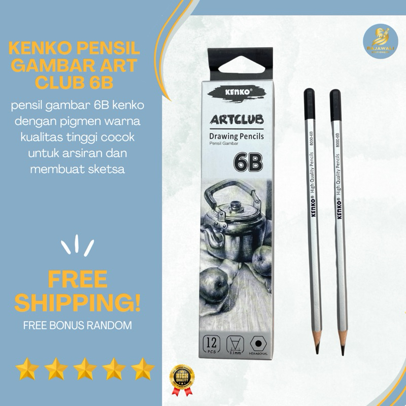 

Kenko Pensil Gambar Art Club 6B Kualitas Super Harga Terjangkau | Free Bonus random!