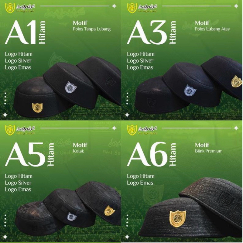 Peci Malaysia Hitam | Kopiah Malaysia  | Peci Malaysia Abdul Karim Hitam Series  A1 A3 A5 A6
