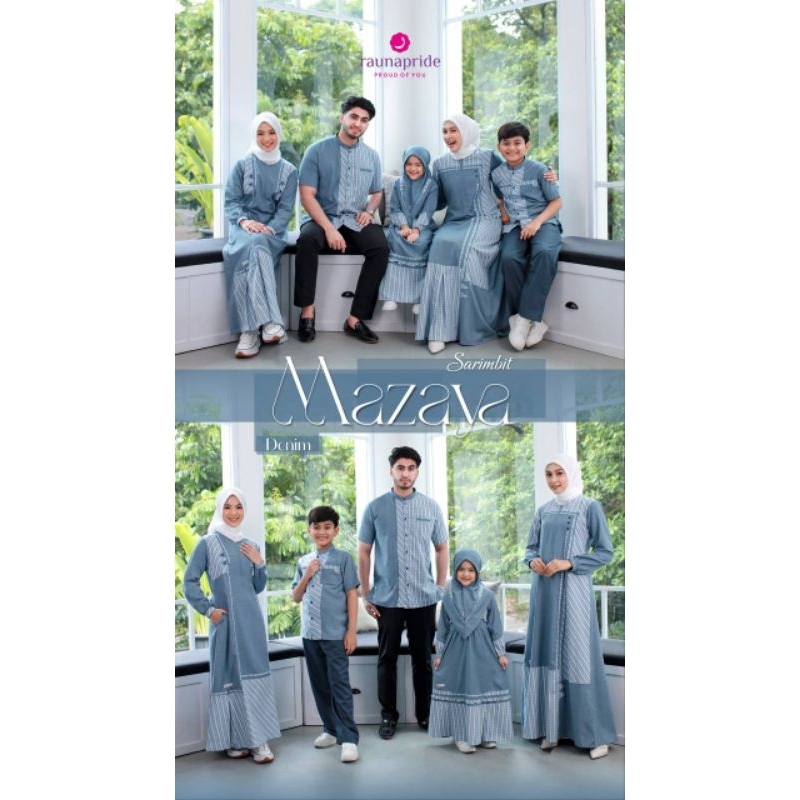 Sarimbit Family Premium Mazaya Denim by Rauna|Hijabers|Sarimbit Terbaru|Baju Lebaran|Baju Gamis|Baju