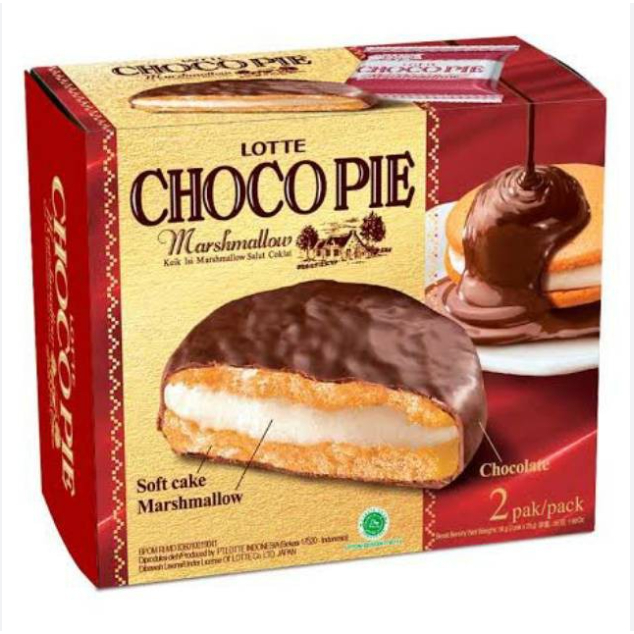 

Lotte Choco Pie Soft Cake Coklat Marshmallow 56Gr isi 2's