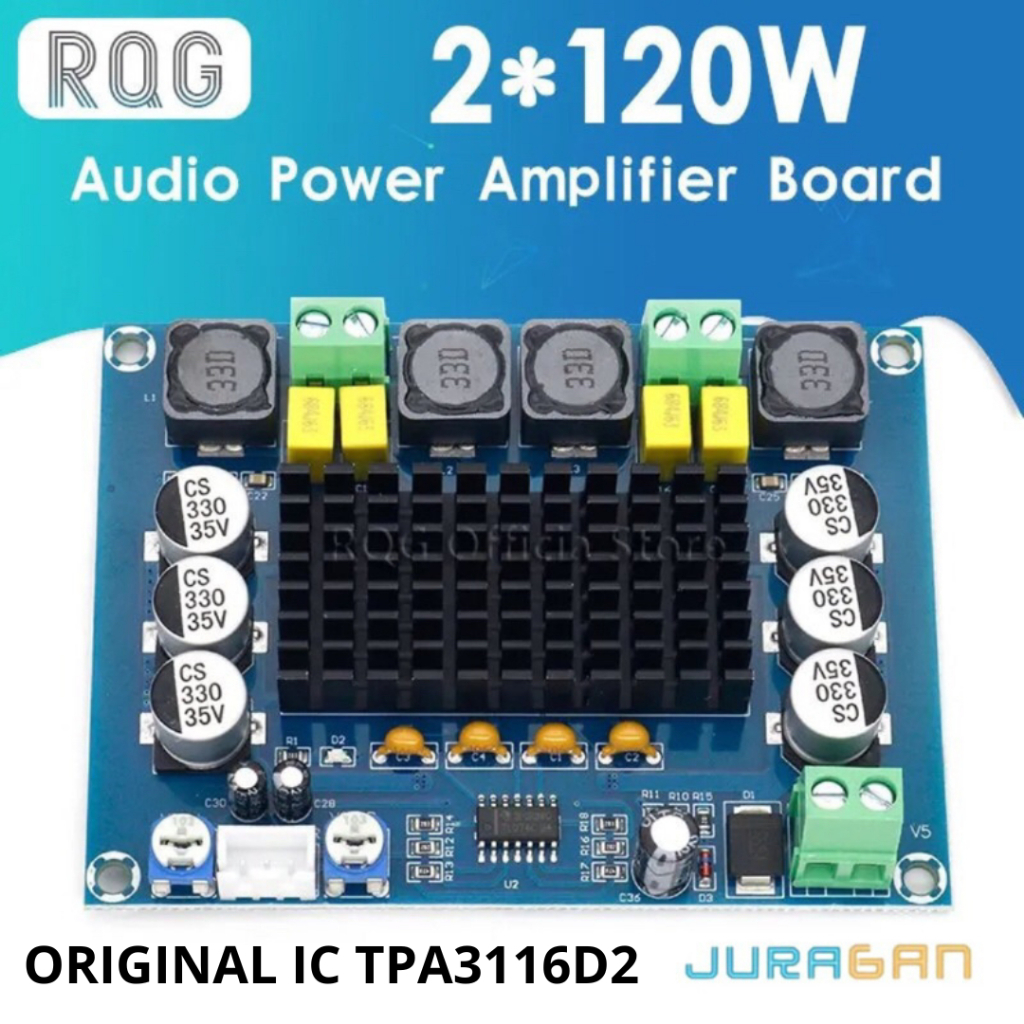 Kit Power Amplifier Tpa3116D2 Class D 2X120W Stereo