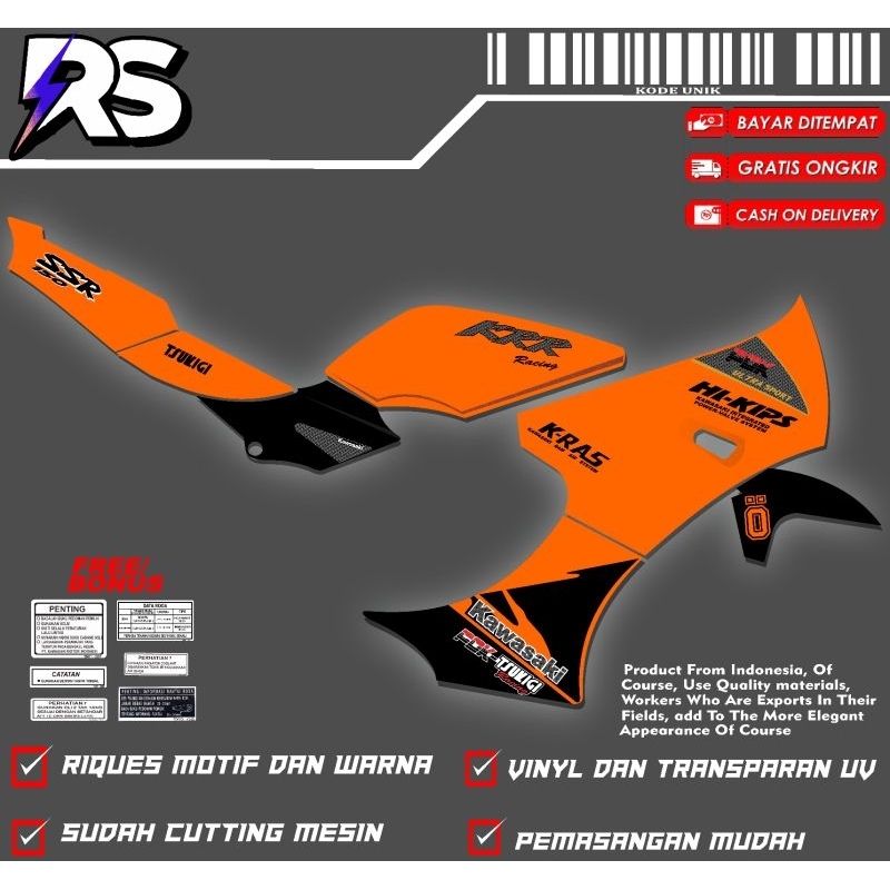 sticker striping ninja krr ssr custom 07 transparan uv(bisa riquest)