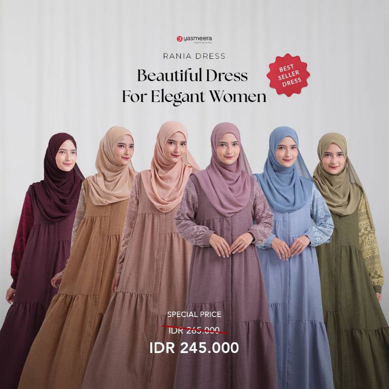 [ HARGA PROMO ] RANIA DRESS BY YASMEERA | GAMIS STYLISH | GAMIS BUSUI | GAMIS YASMEERA TERBARU