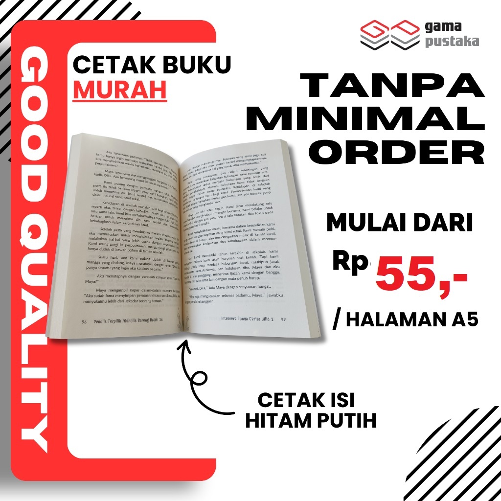 

PRINT/CETAK BUKU, NOVEL, KITAB, JURNAL DOKUMEN DLL (HITAM PUTIH)