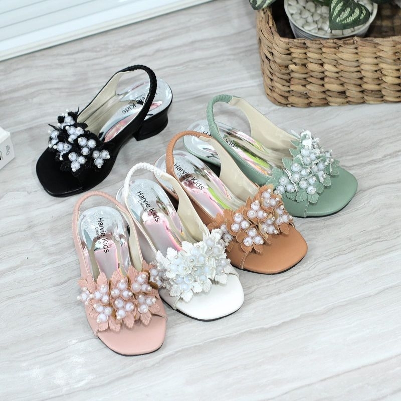 Sepatu Sendal Pesta Anak Perempuan Hak Tahu Motif Mute Sampan HR 030