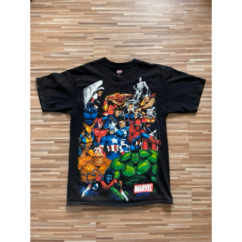 Vintage Y2k Marvel Superheroes Black Mad Engine Tee