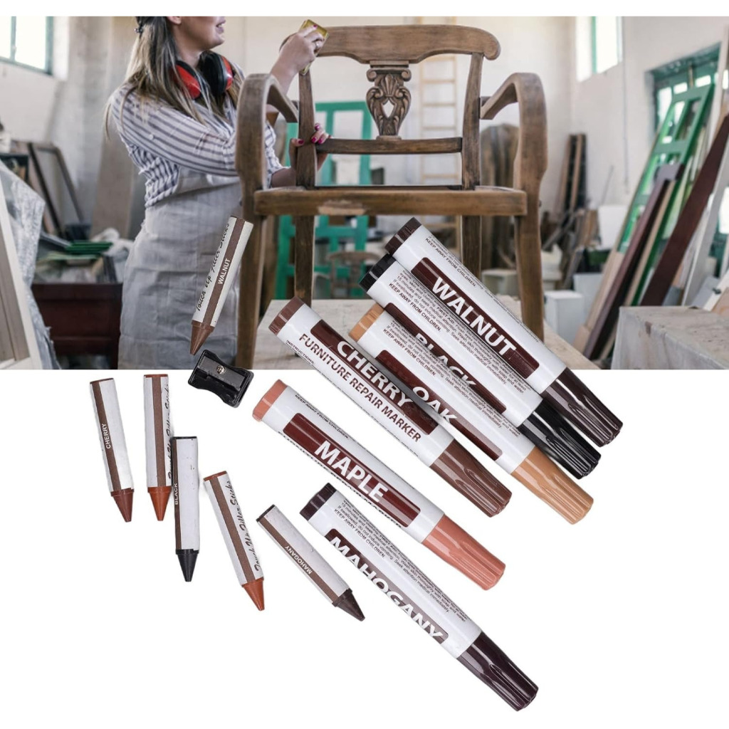 

spidol kayu set 12 Penghilang Goresan Kayu spidol Furniture Touch up Marker Untuk Reparasi Furnitur spidol warna Kayu Perabo